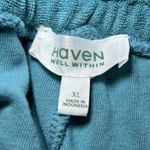 Haven Well Within XL Blue Terry Cloth Lounge Pants Elastic Waist Pockets Comfy Photo 3