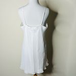 Lord and Taylor Vintage White Satin Ruffle Hem Slip Photo 5