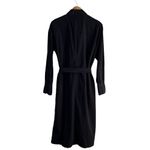 Monrow Asymmetrical Poplin Tie Shirt Dress in‎ Black 100% Cotton, Size Small Photo 11