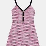 ZARA NWOT tweed velvet trim pink barbiecore shorts romper, size large Photo 0