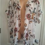 Maurices S/M Floral Kimono Cardigan White Size M Photo 4