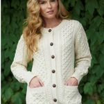 Aran Crafts MERINO WOOL TRADITIONAL LUMBER CARDIGAN: XP311 size Large Photo 1