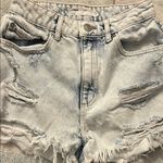 Garage  Light Blue Distressed Jean Shorts Photo 0