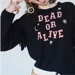 HAYLEY MENZIES Dead or Alive Fringe Knit Moon Star Sweater Sz S Photo 1
