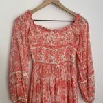 Alice Bell Boho Floral Midi Dress Coral Womens XS Silk Cotton Orange Photo 7