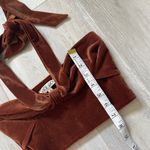 Verge Girl  Halter Tank Top velvet crop womens Brown (size 6) party vacation Photo 2