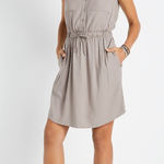 Maurice's  2X Women's Sleeveless Button-Down Dress- Taupe Photo 0