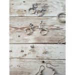 Job Lot of 9 Pairs of Earrings Silver Tone Pre Owned Earrings for Pierced Ears Photo 2