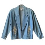 Vintage City Girl 2 piece denim Jacket & Shirt. Sz. 12 and 10 Blue Photo 1