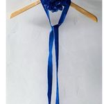 Free People Melody Flower Blue Velvet Choker Dainty Coquette Necklace Whimsical Photo 0