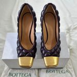 Bottega Veneta Plum Quilted Pattern Leather Pumps Heels Size 36 Shoes $1200 Photo 0