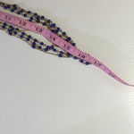 34" Necklace Blue Beads Gold Tone Chains 4 Multi Strands Bohemian Layers Photo 2