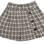 Pura Vida Brown Tan And Cream Tweed Pleated Button Front Mini Skirt Size 12 NEW Photo 3
