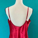 Basic edition red silky short slip dress / top. In size large Photo 3