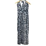 ASOS NWT Bohemian Leopard Print Blue Halter Maxi SunDress Vaca Beach Size 14 Photo 2