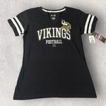 NFL Team Apparel Shirt Women Large Black Vikings Football Graphic Tee New Photo 0
