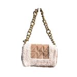 ZARA Quilted Shearling Shoulder Bag Tan Photo 1