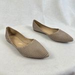 Franco Sarto Perforated Pointed Toe Flats Beige Suede Leather Women's Size 9.5 Photo 3