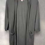 Brochu Walker  Open Front Long Line Green Linen Blend Cardigan‎ Sz S Photo 0