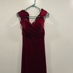 David's Bridal Elegant Off-Shoulder Burgundy Evening Gown bridesmaid holiday dress! Photo 2