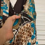 1950s 16/18 handmade silky printed halter dress Brown Size 1X Photo 5