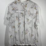 Torrid Top Women 4X Plus Size White Floral Chiffon Ruffle Pin-tuck Button Up Photo 1