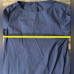 Lafayette 148 NY Kenna Finesse Crepe Dress Navy Blue Tie Sleeve Large l US 10 12 Purple Photo 6