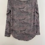 American Eagle  Soft & Sexy Plush Gray Pink Camo Camouflage Long Sleeve Tee Top Photo 4