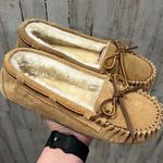Minnetonka Cally Suede Cinnamon Brown Moccasin Flats Shoes Warm Cozy Womens 7 Photo 0