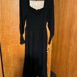 Oat NWT black and gold sparkle long dress long sleeve Size M Photo 1