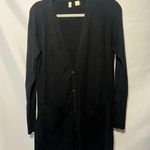 Moth x Anthropologie Anna Ribbed Side Tie Cardigan Black Size M Photo 1