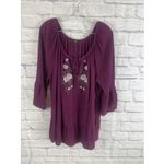 Lee  Plus Friendly Floral Embroidered Boho Peasant Blouse 3/4 Sleeves  Size 1X Photo 7