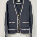 St. John  Womens Blazer Jacket Small Wool Cashmere Gray Button Tweed Designer Photo 0