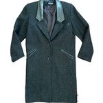 HUNTERS RUN wool coat with leather trim, size 6 Black Photo 0