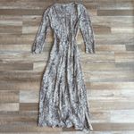Reformation  Jaz Python Snake Print Wrap Midi Dress Gray Size L Photo 2