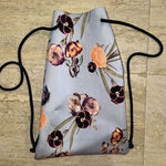 Triangl‎ Neoprene Swim Bag Floral Drawstring Gray Photo 0