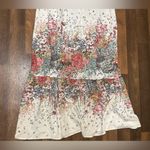 NORACORA
White and Red Tiered Maxi Dress with Mandarin Collar White Size L Photo 1