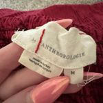 Anthropologie dark red square neck long sleeve crop top size M Photo 6