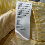 Anthropologie  Maeve One Shoulder Blouse Striped Ruffled Cotton Yellow, Sz M Photo 12