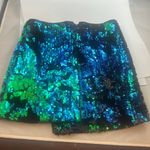 Forever 21  - black sequin skirt, blue/green sequins. Size Small Photo 2