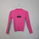 Lazy Oaf  Zippy Mouth Pink Ribbed Sweater Photo 1