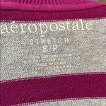 Aeropostale  Gray and Pink Striped V-neck sweater Photo 4