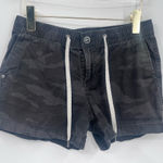 Vuori  Ripstop Shorts Small‎ Black Gray Camo VW364 Drawstring Zip Pocket Cotton Photo 0