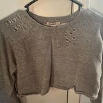 Forever 21 Gray Distressed Cropped Sweater Photo 1
