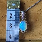 Natural Ethiopian Opal Rubellite Necklace Silver Photo 2