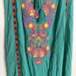 Sundance Dress Womens Small Green Embroidered Boho Maxi Tassel Tie Modal Beach Photo 4