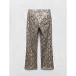 ZARA snakeskin print faux leather high rise pants xs Photo 12