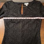 Bisou Bisou  Black Lace Keyhole Neck Long Sleeve Top Size Small Photo 3