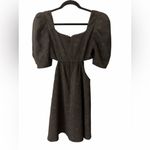 Majorelle Revolve  Tillie black textured puff sleeve cutout babydoll mini dress Photo 4