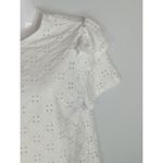 ZARA  White Blouse Embroidered Eyelet Ruffled  Top Women's Small Coastal Boho Photo 1